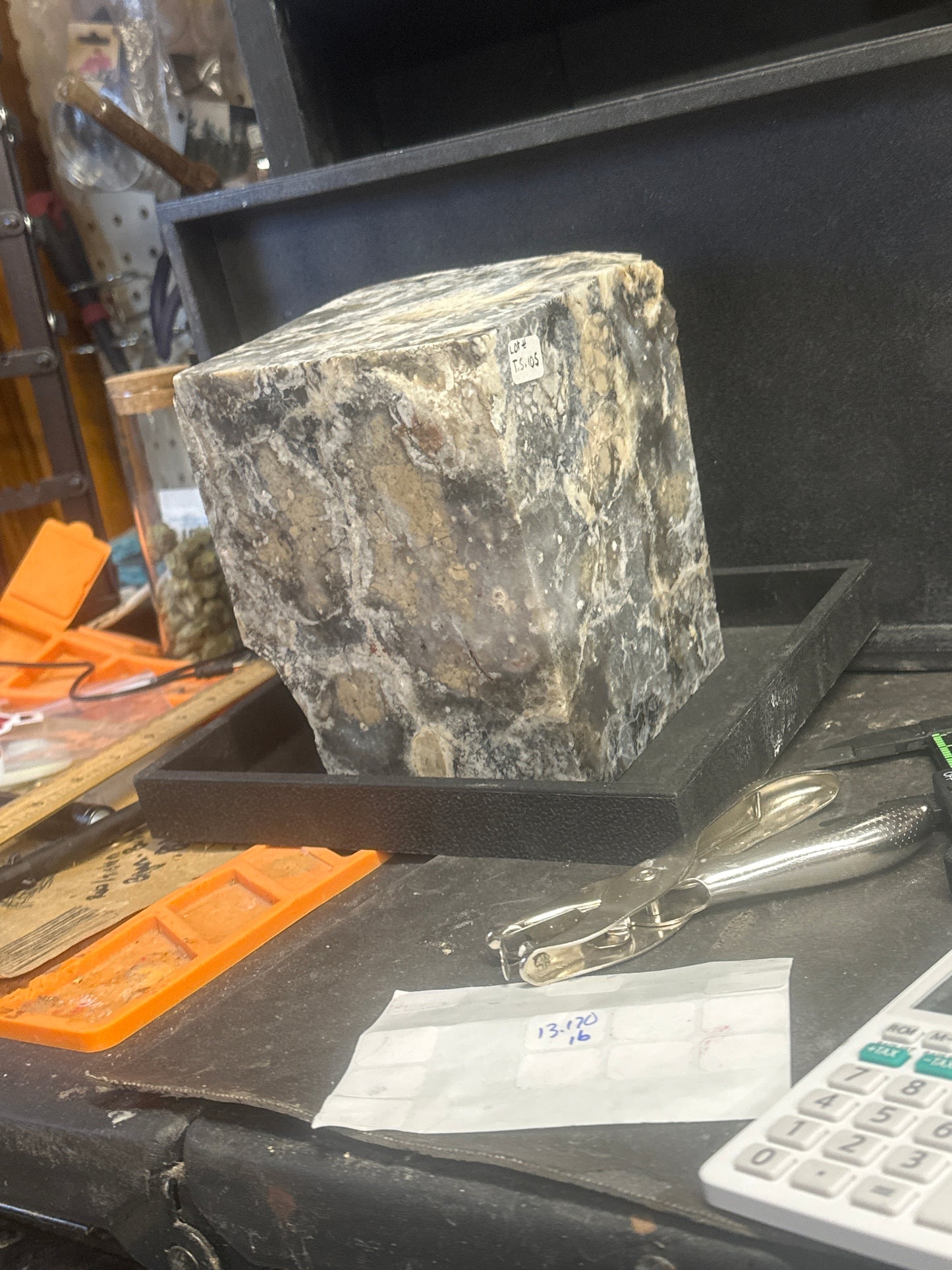 13.170 pound polish cube of Tiffany stone