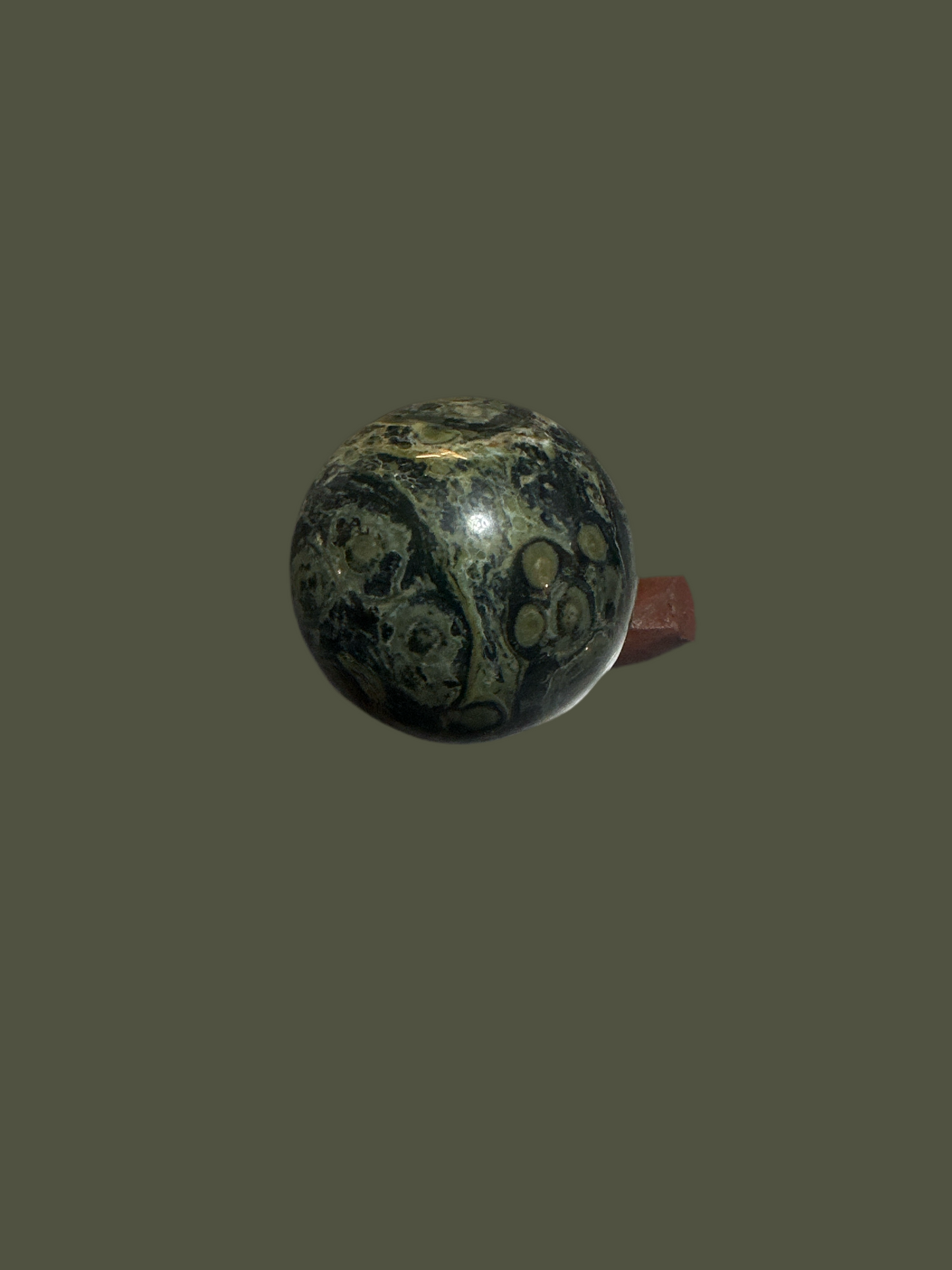 Natural Green KABAMBA KAMBABA Crystal 81.04 grams 2” Sphere Stromatolite Mineral Healing