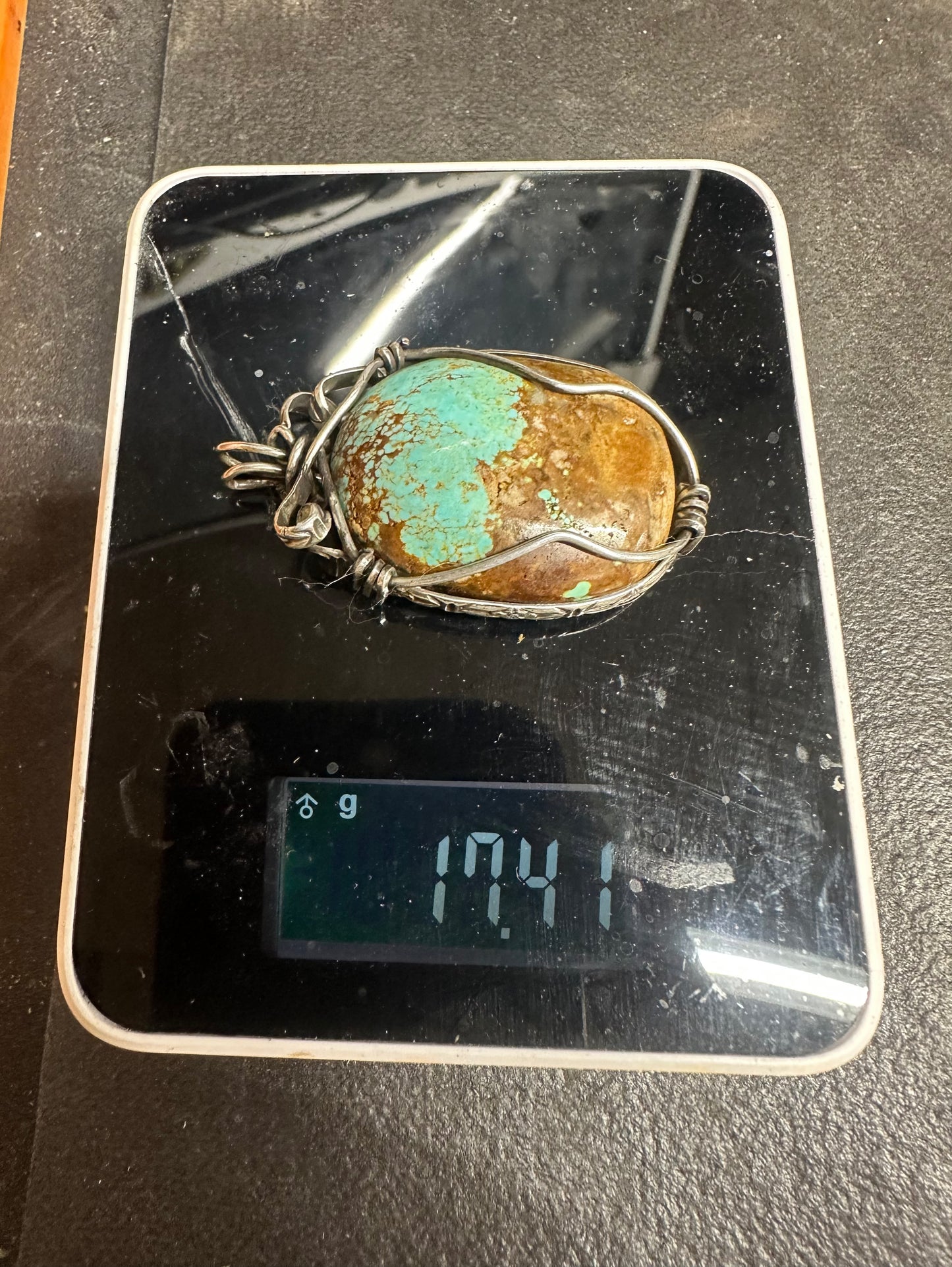 Kingman Bisbee #8 Mine Turquoise Pendant in Sterling Silver”